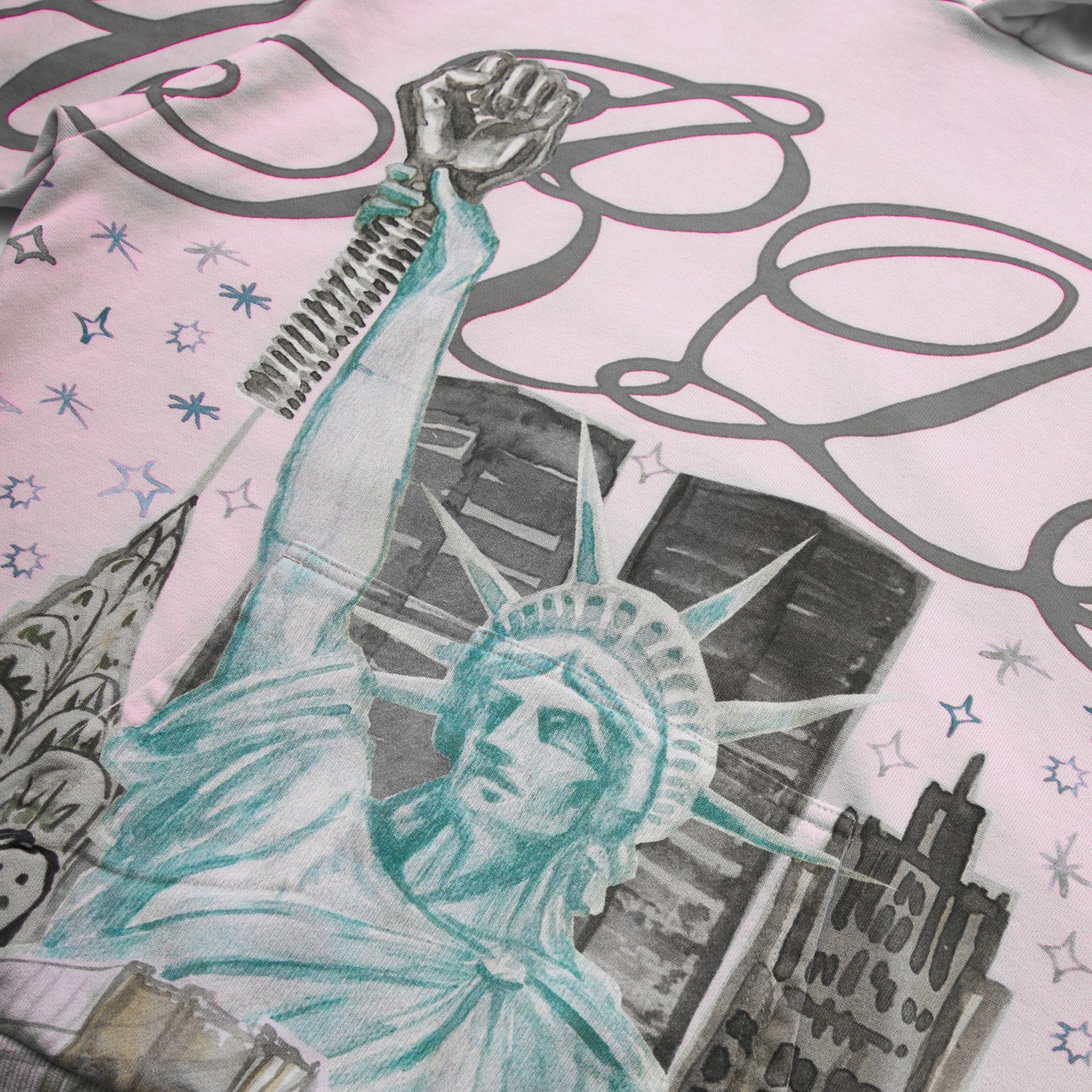 City Liberty pullover hoodie pink