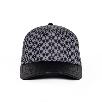 Double H leather brim trucker black