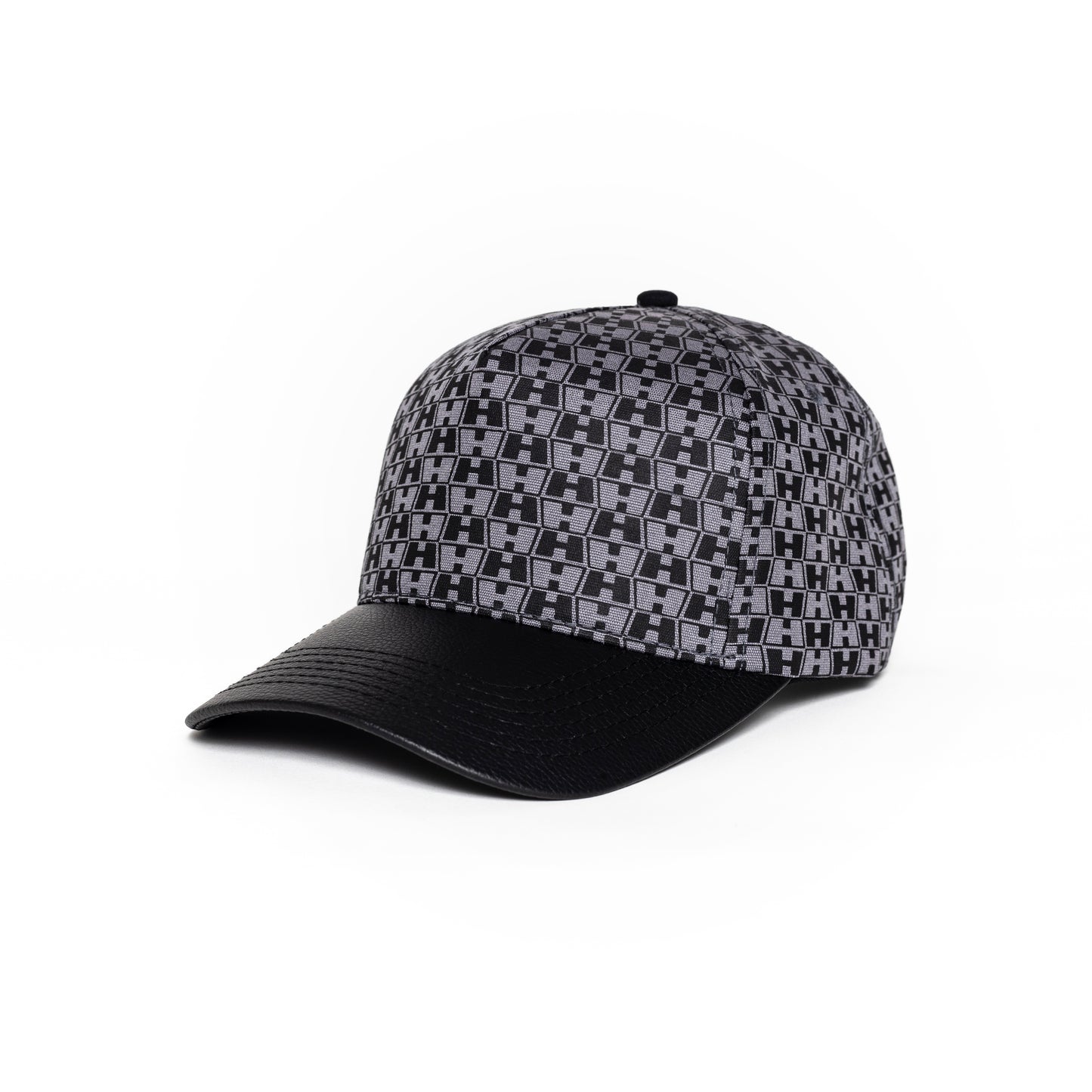Double H leather brim trucker black