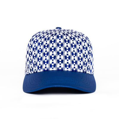 Double H leather brim trucker Blue