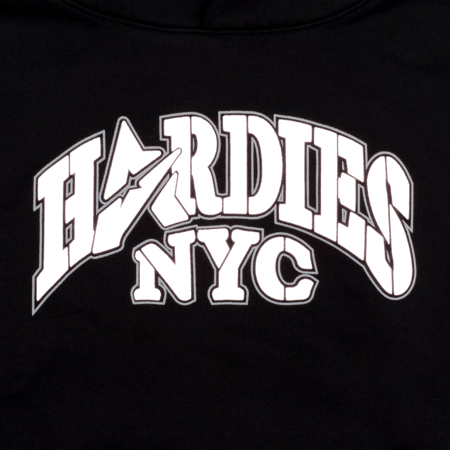 Hardies x Avirex puff print pullover hoodie black/white