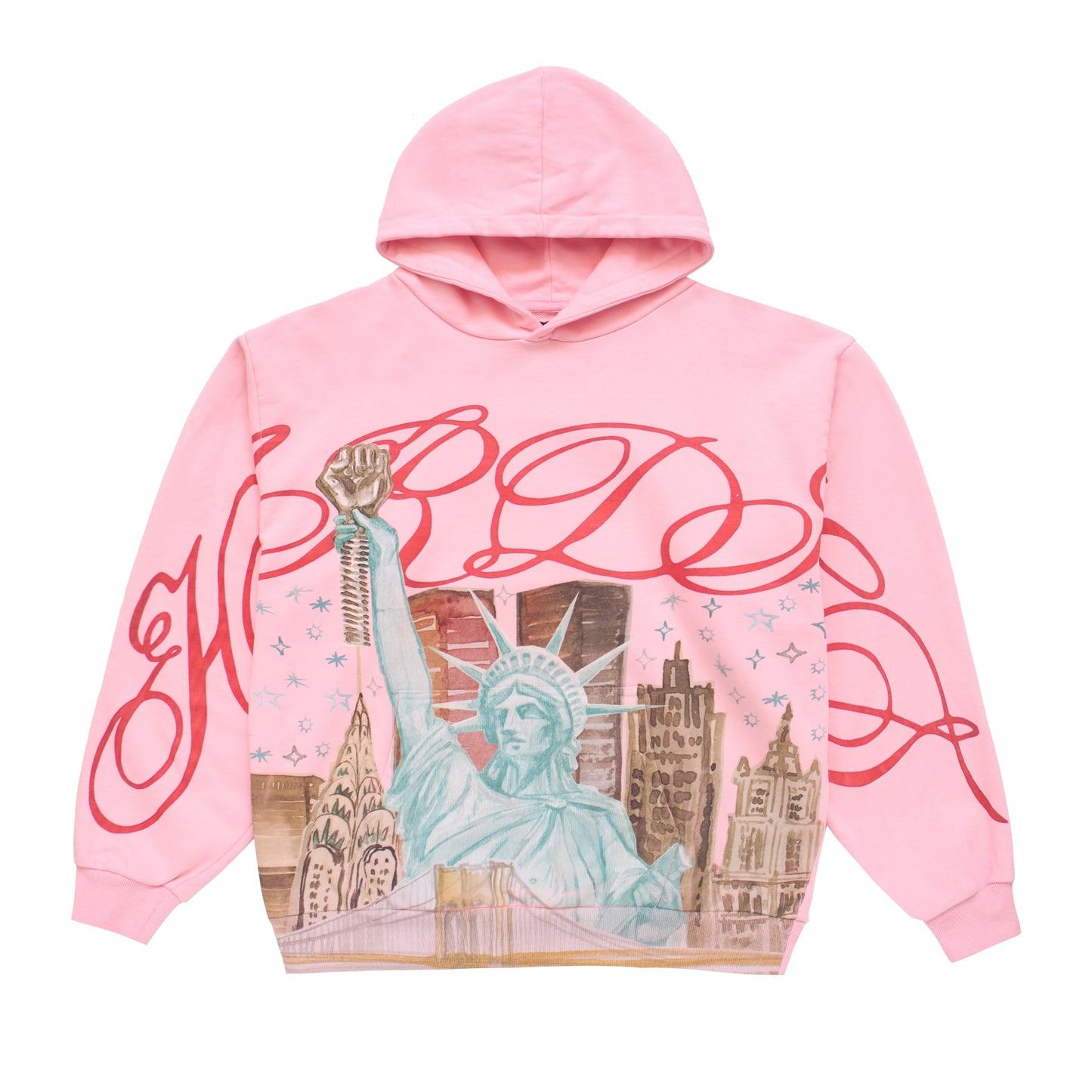 City Liberty pullover hoodie pink
