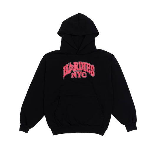 Hardies x Avirex puff print pullover hoodie black/pink