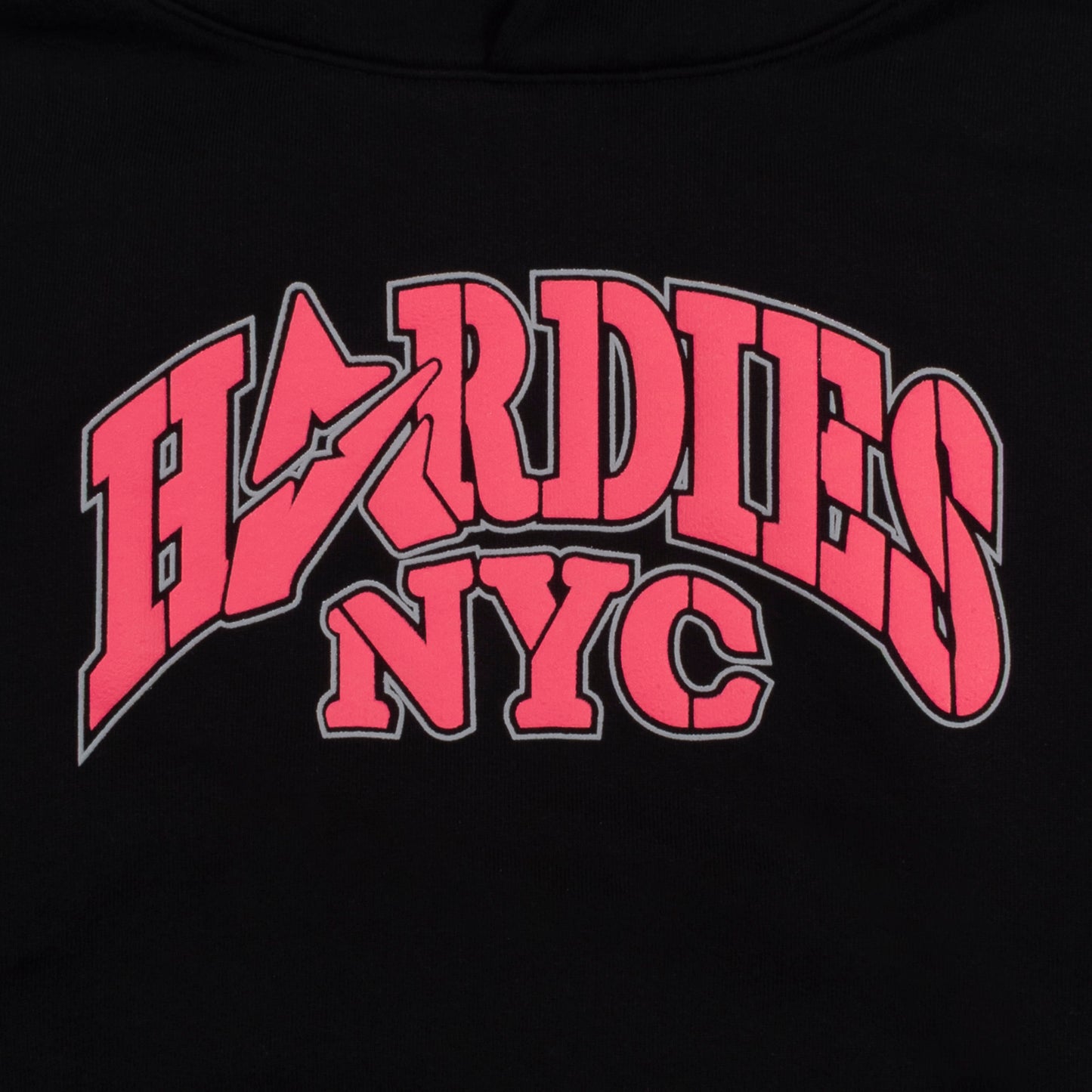 Hardies x Avirex puff print pullover hoodie black/pink