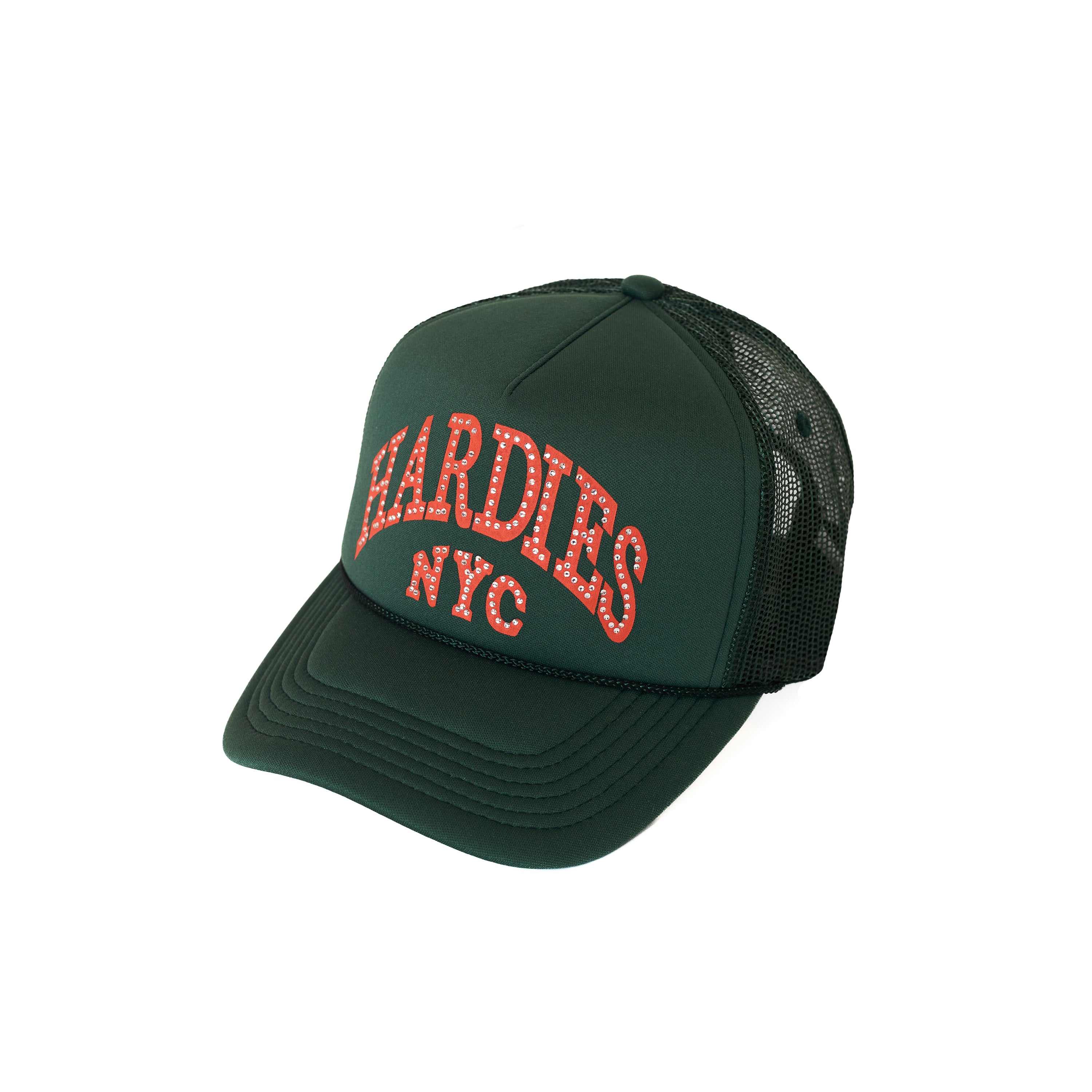 HARDIES NYCキャップ HARDIES NYC Rhinestone Pre Curve Trucker Hat - Navy Blue – Hardies