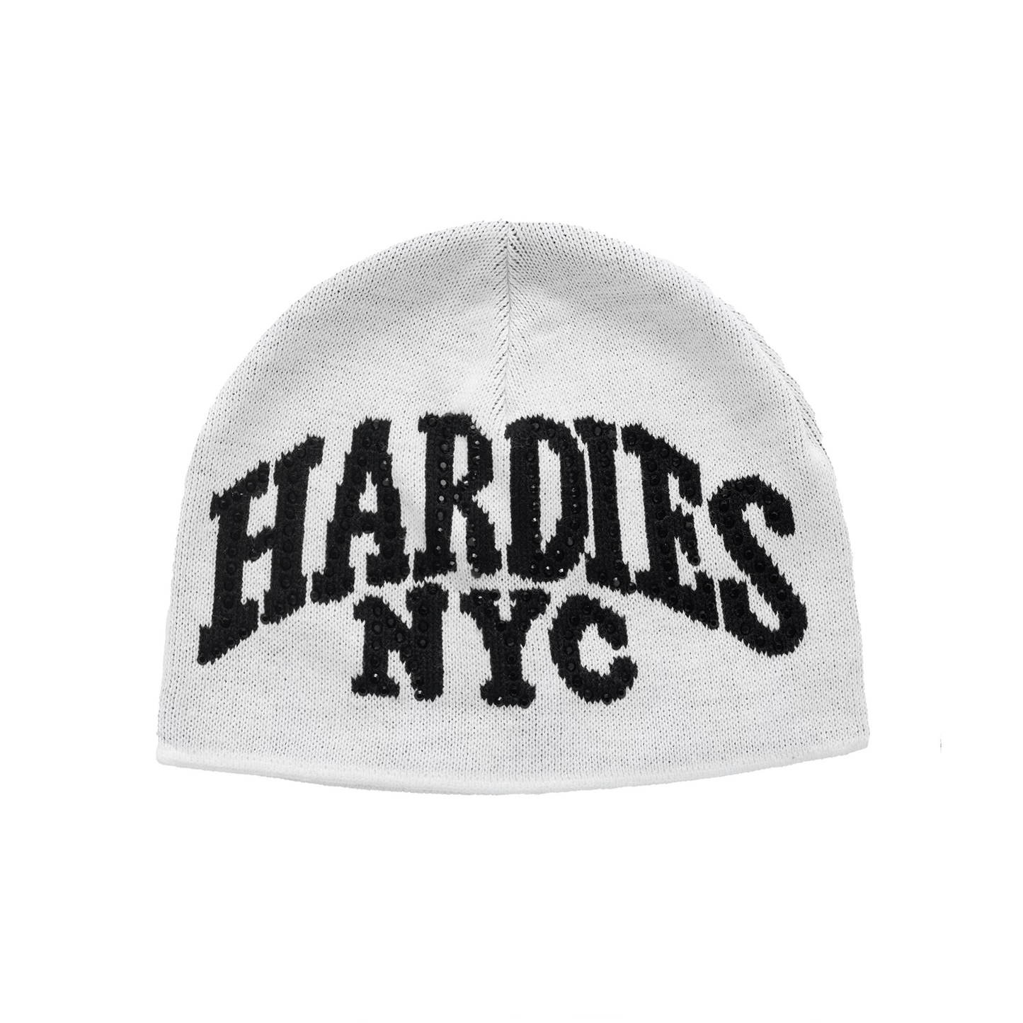 Hardies NYC Rhinestone Beanie - White