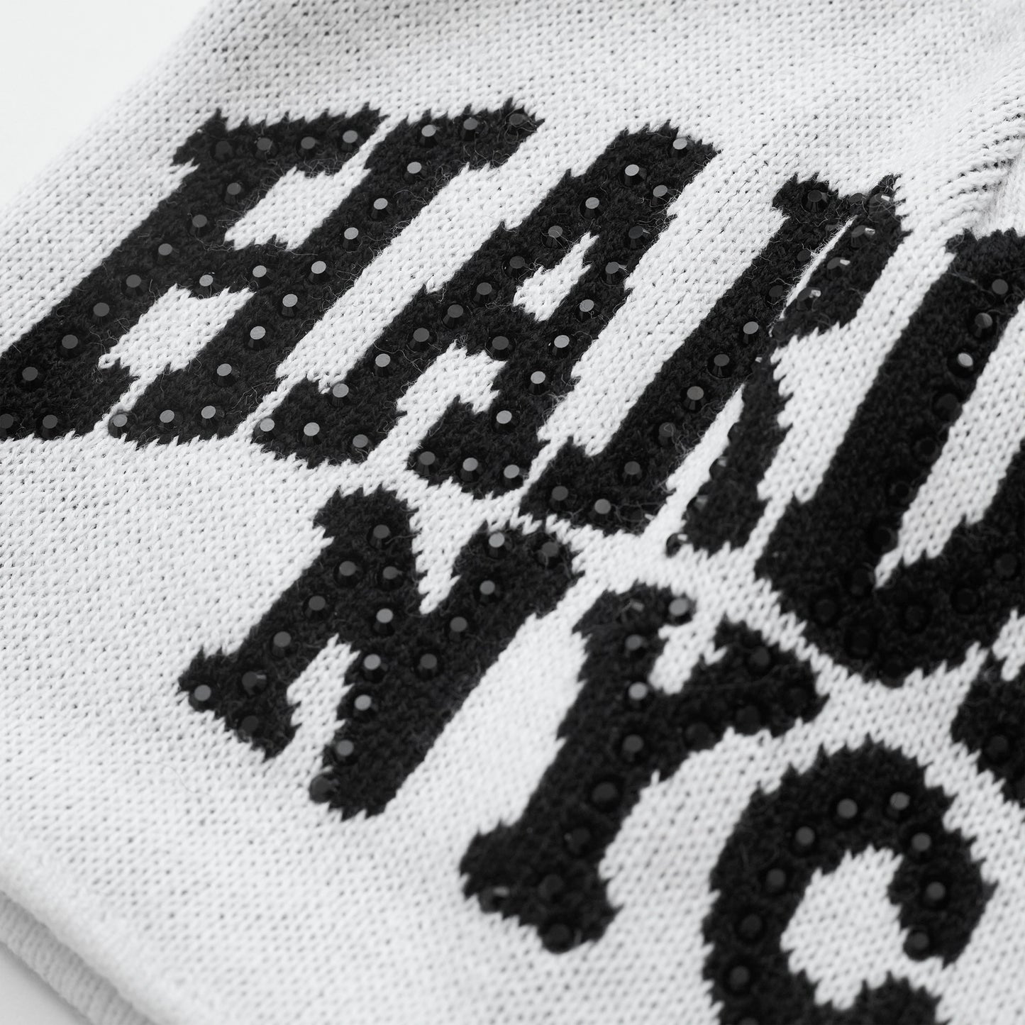 Hardies NYC Rhinestone Beanie - White