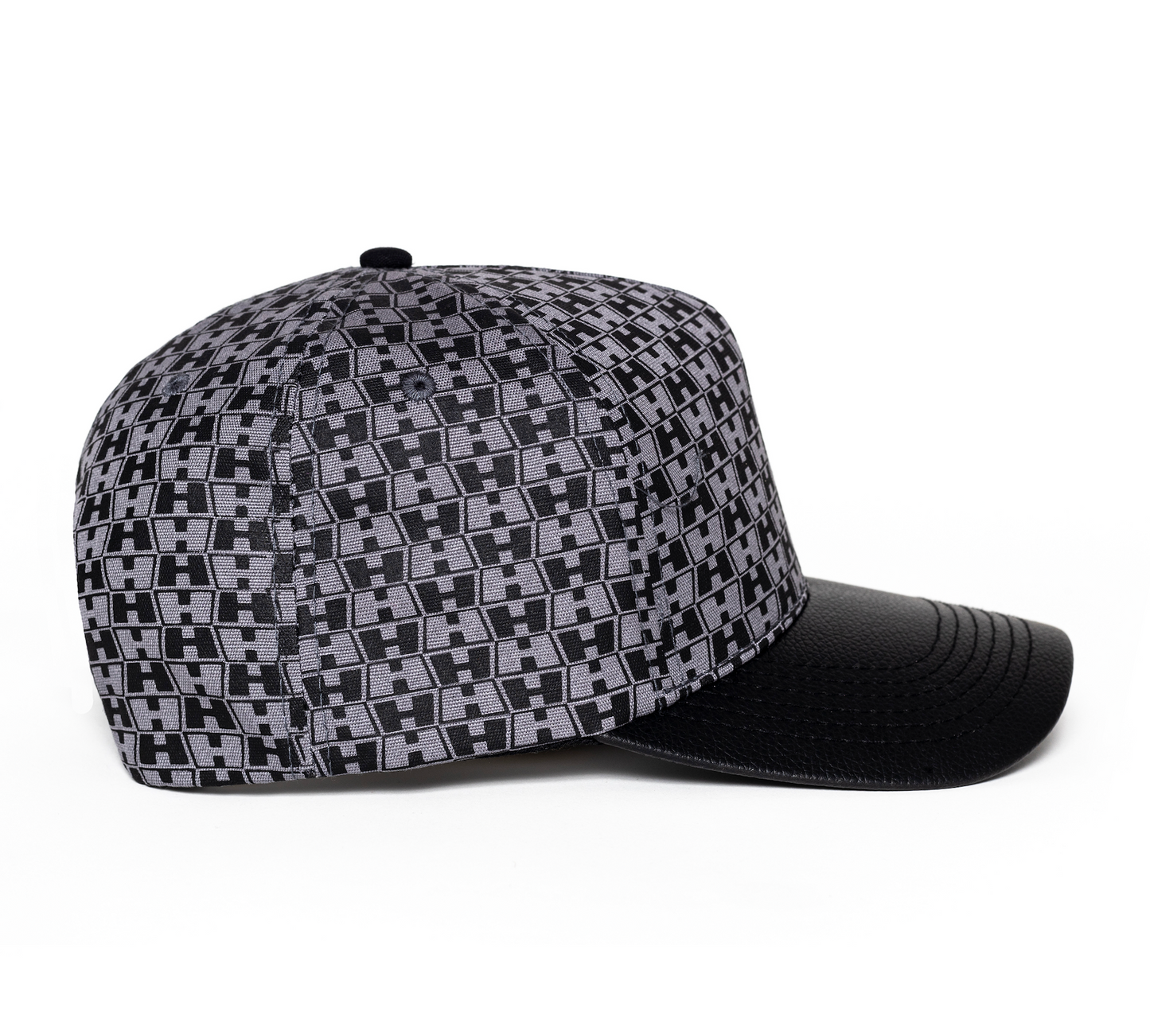 Double H leather brim trucker black