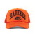 NYC rhinestone pre curve trucker hat orange/black