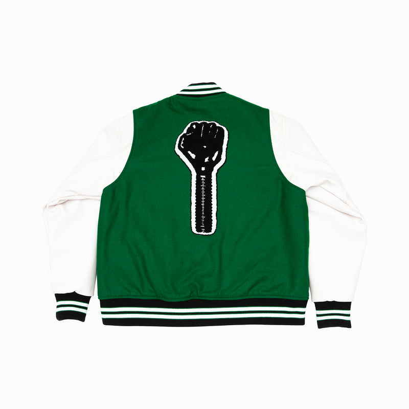 Chenille Varsity Jacket Green
