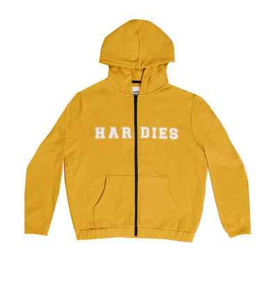 Mustard embroidered zip up hoodie